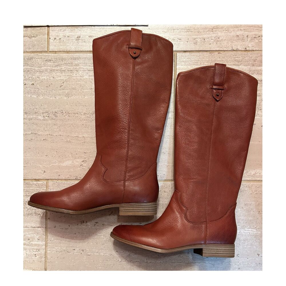 Frye & Co. Tania Pull-On Women’s US 9 Whiskey Leather Mid-Calf Riding Boots